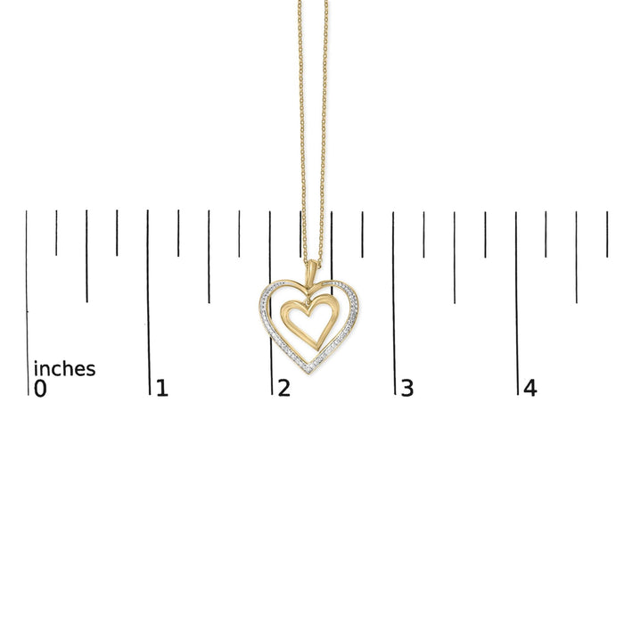 Diamond Accent Floating Double Heart Pendant Necklace in Gold Vermeil, photo 5