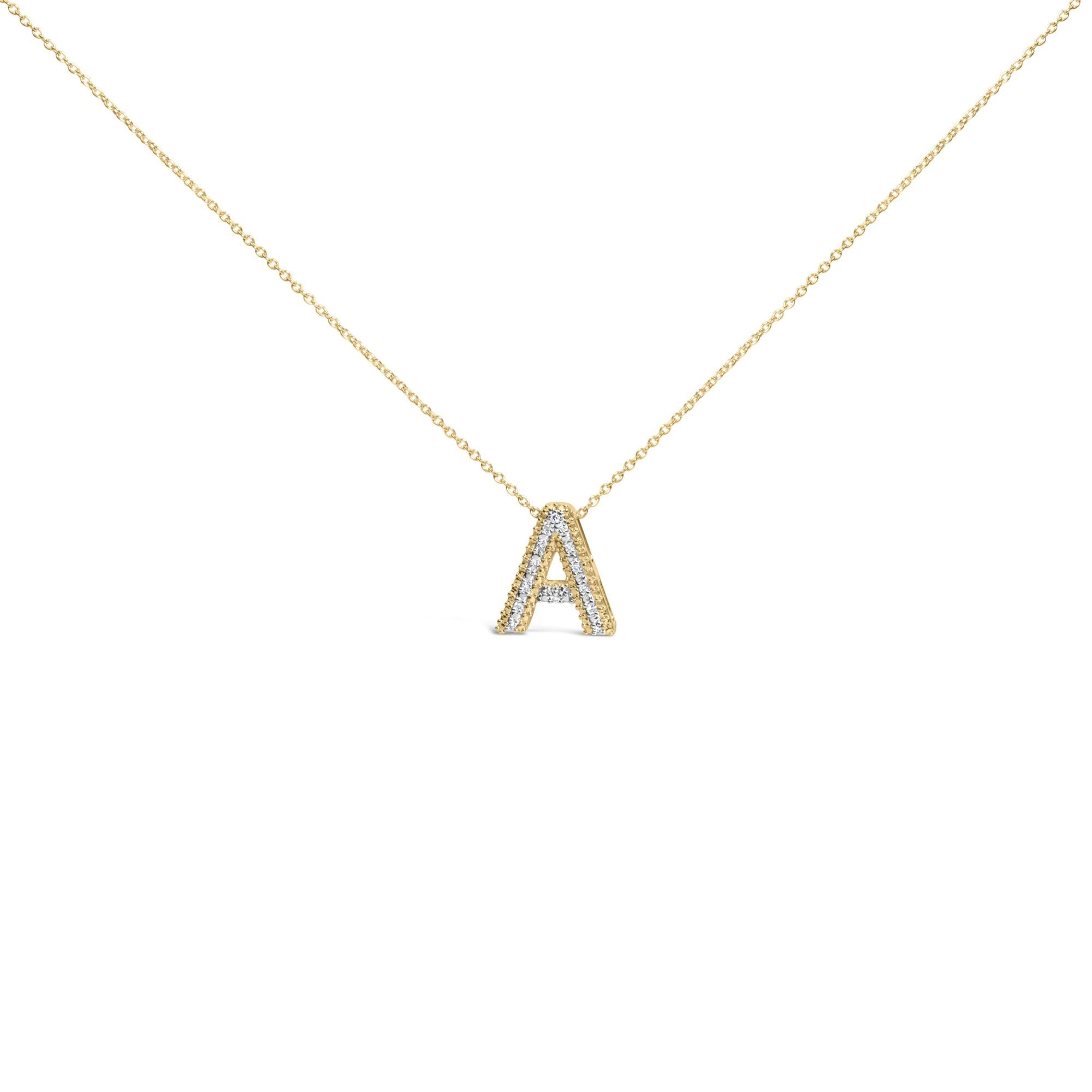 Diamond Accent A-Z Initial Bubble Pendant Necklace in Yellow Gold Vermeil, photo 12