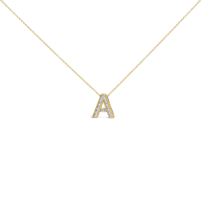 Diamond Accent A-Z Initial Bubble Pendant Necklace in Yellow Gold Vermeil, photo 12