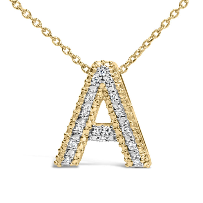Diamond Accent A-Z Initial Bubble Pendant Necklace in Yellow Gold Vermeil, photo 38