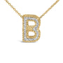 Diamond Accent A-Z Initial Bubble Pendant Necklace in Yellow Gold Vermeil, photo 37