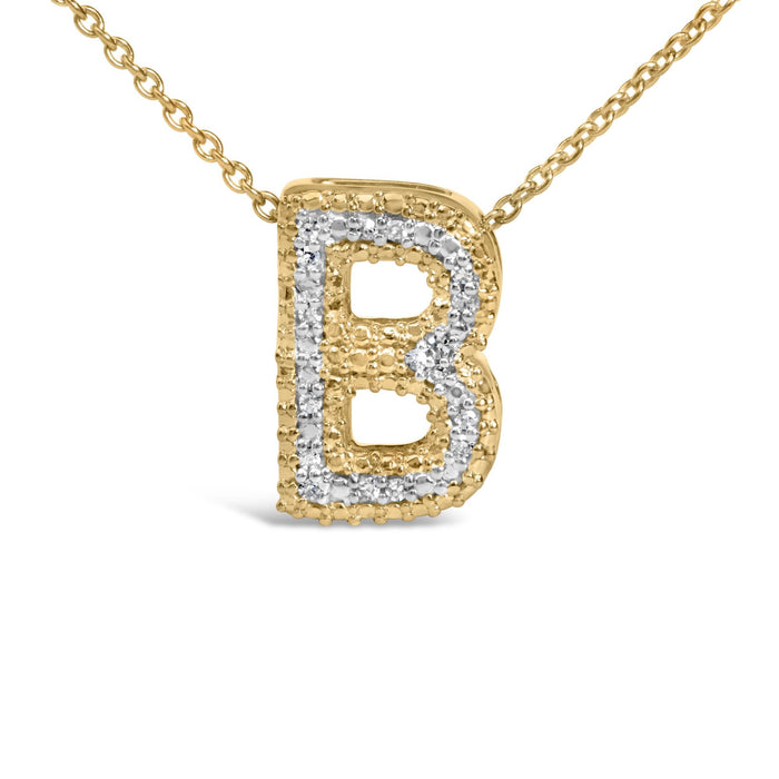 Diamond Accent A-Z Initial Bubble Pendant Necklace in Yellow Gold Vermeil, photo 37