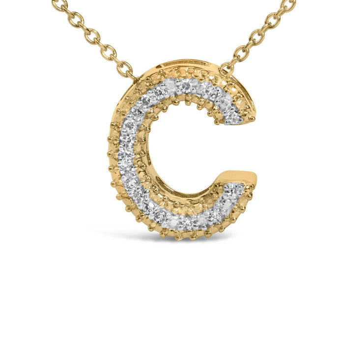 Diamond Accent A-Z Initial Bubble Pendant Necklace in Yellow Gold Vermeil, photo 36