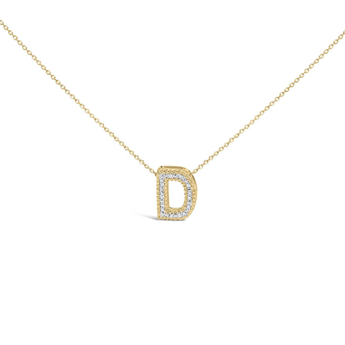 Diamond Accent A-Z Initial Bubble Pendant Necklace in Yellow Gold Vermeil, photo 9