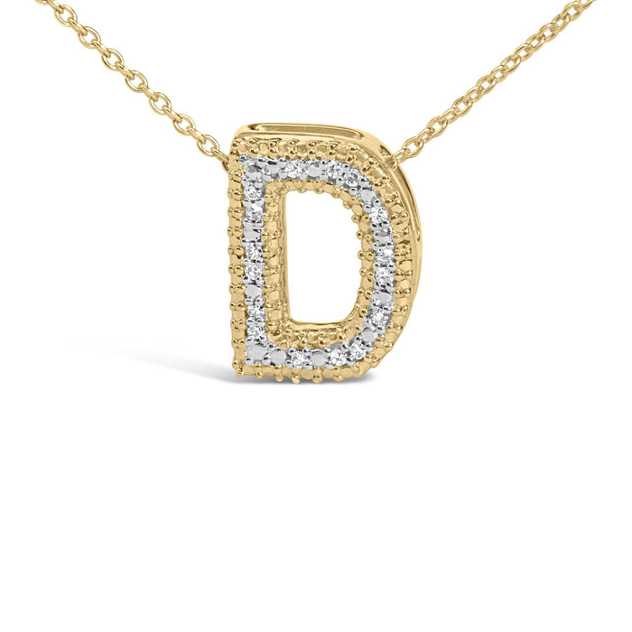Diamond Accent A-Z Initial Bubble Pendant Necklace in Yellow Gold Vermeil, photo 35
