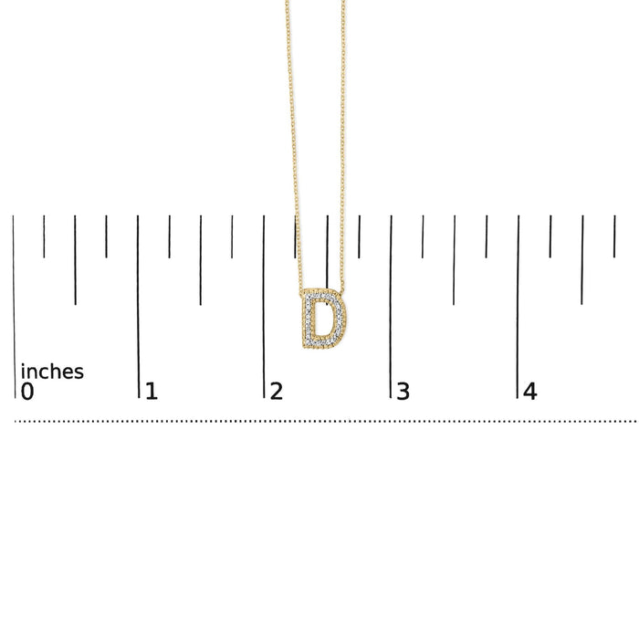 Diamond Accent A-Z Initial Bubble Pendant Necklace in Yellow Gold Vermeil