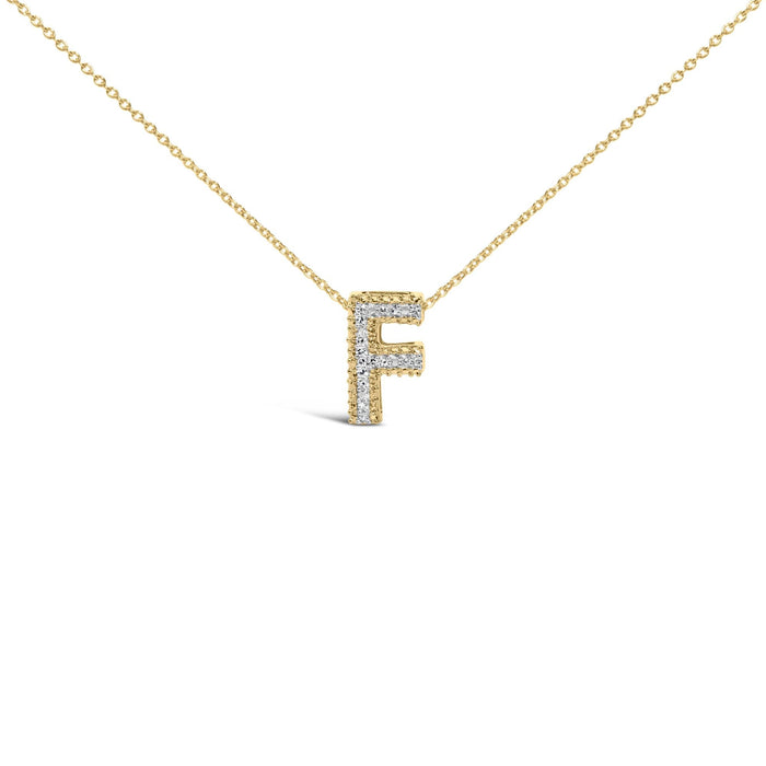 Diamond Accent A-Z Initial Bubble Pendant Necklace in Yellow Gold Vermeil, photo 7