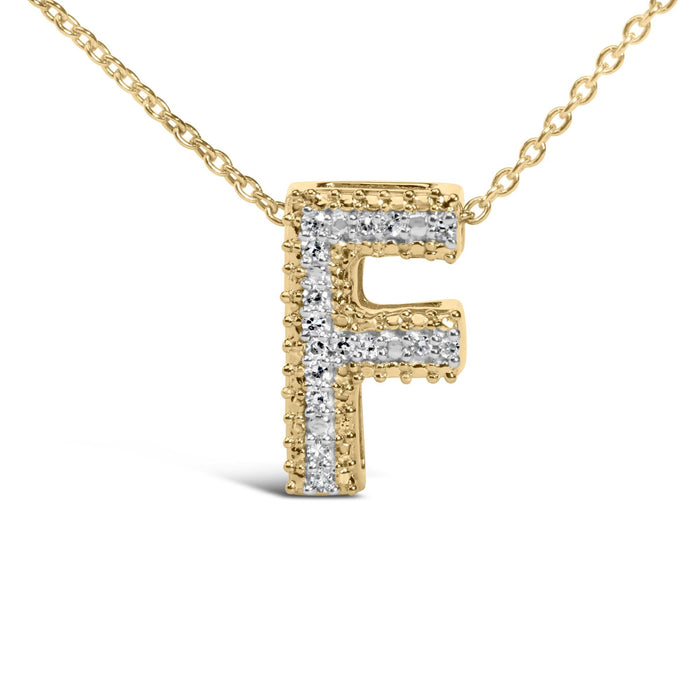 Diamond Accent A-Z Initial Bubble Pendant Necklace in Yellow Gold Vermeil, photo 33