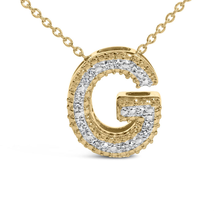 Diamond Accent A-Z Initial Bubble Pendant Necklace in Yellow Gold Vermeil, photo 32