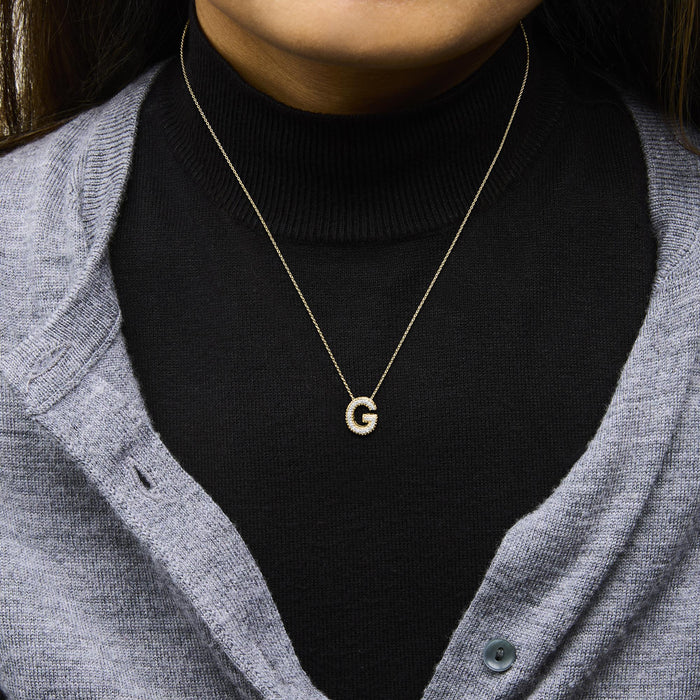Diamond Accent A-Z Initial Bubble Pendant Necklace in Yellow Gold Vermeil, photo 58