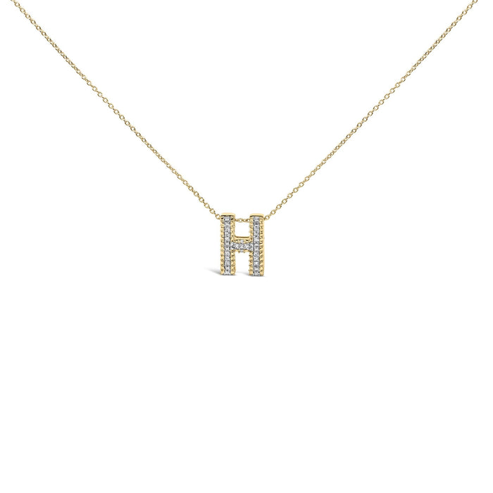 Diamond Accent A-Z Initial Bubble Pendant Necklace in Yellow Gold Vermeil, photo 5