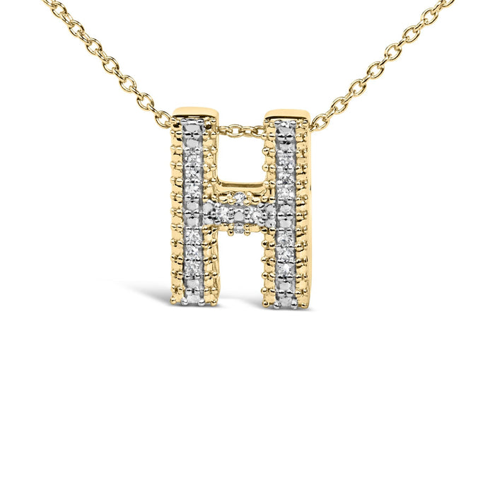 Diamond Accent A-Z Initial Bubble Pendant Necklace in Yellow Gold Vermeil, photo 31