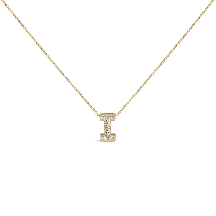 Diamond Accent A-Z Initial Bubble Pendant Necklace in Yellow Gold Vermeil, photo 4