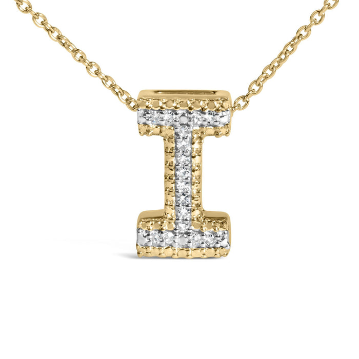 Diamond Accent A-Z Initial Bubble Pendant Necklace in Yellow Gold Vermeil, photo 30