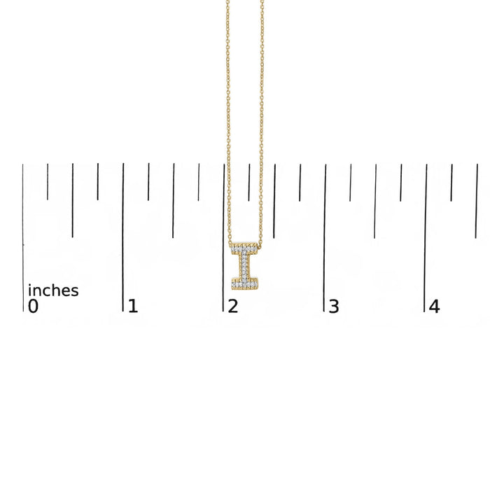 Diamond Accent A-Z Initial Bubble Pendant Necklace in Yellow Gold Vermeil