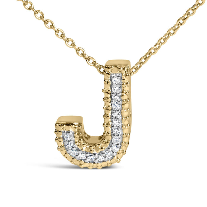 Diamond Accent A-Z Initial Bubble Pendant Necklace in Yellow Gold Vermeil, photo 29