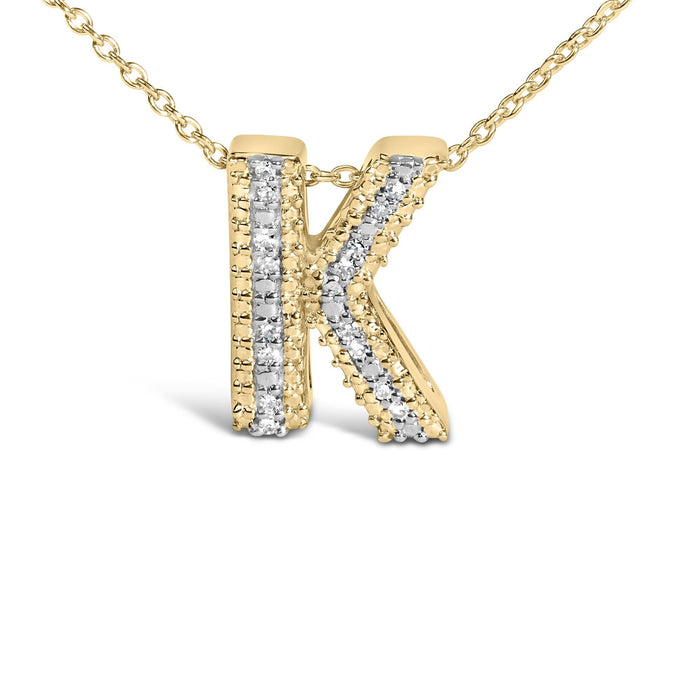 Diamond Accent A-Z Initial Bubble Pendant Necklace in Yellow Gold Vermeil, photo 28