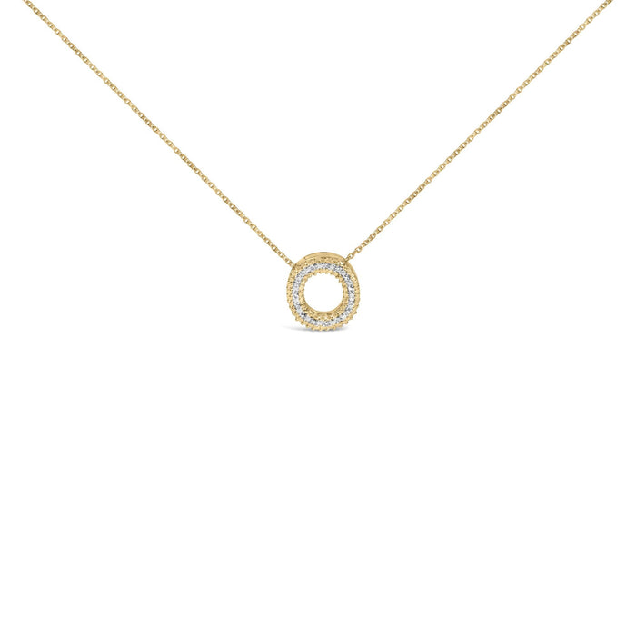 Diamond Accent A-Z Initial Bubble Pendant Necklace in Yellow Gold Vermeil, photo 15