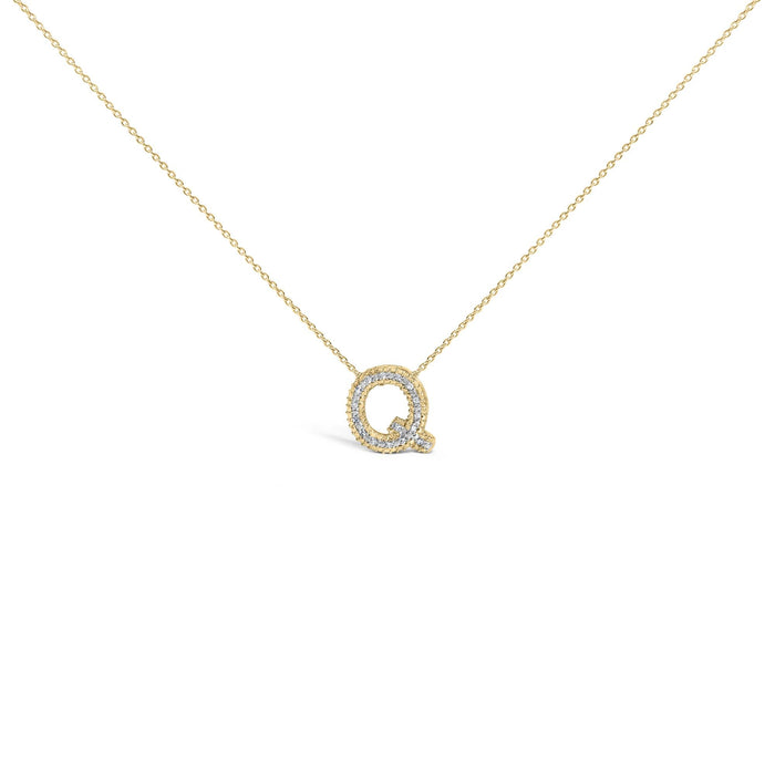 Diamond Accent A-Z Initial Bubble Pendant Necklace in Yellow Gold Vermeil, photo 25