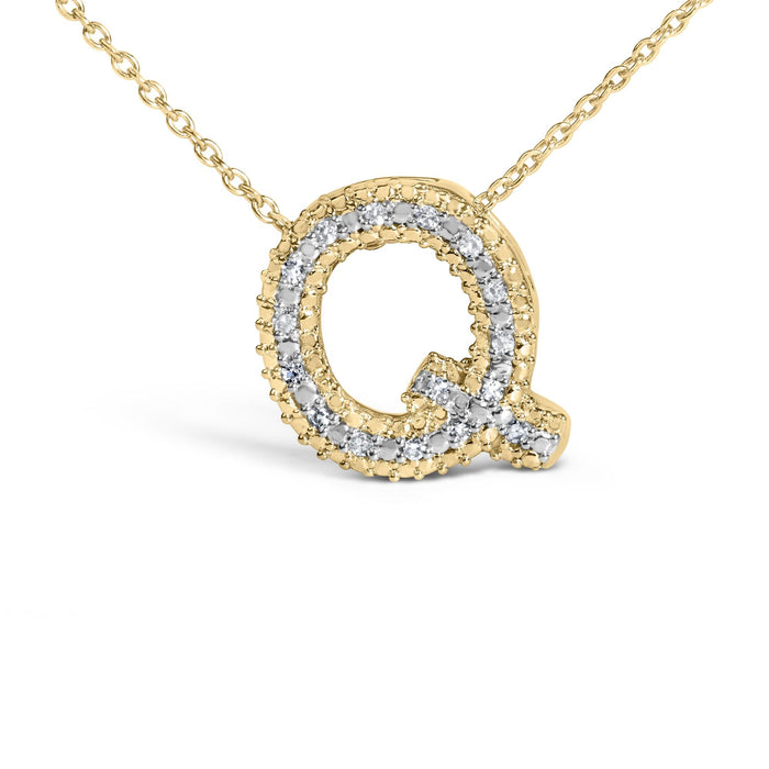 Diamond Accent A-Z Initial Bubble Pendant Necklace in Yellow Gold Vermeil, photo 51