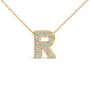 Diamond Accent A-Z Initial Bubble Pendant Necklace in Yellow Gold Vermeil, photo 50