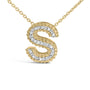 Diamond Accent A-Z Initial Bubble Pendant Necklace in Yellow Gold Vermeil, photo 49