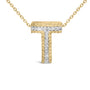 Diamond Accent A-Z Initial Bubble Pendant Necklace in Yellow Gold Vermeil, photo 48