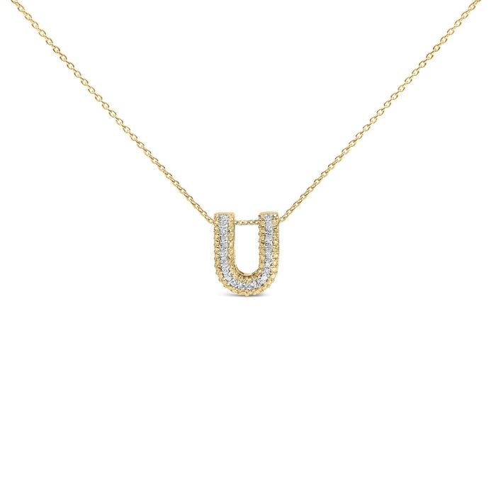 Diamond Accent A-Z Initial Bubble Pendant Necklace in Yellow Gold Vermeil, photo 21