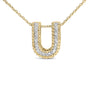 Diamond Accent A-Z Initial Bubble Pendant Necklace in Yellow Gold Vermeil, photo 47