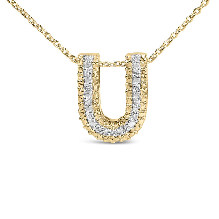 Diamond Accent A-Z Initial Bubble Pendant Necklace in Yellow Gold Vermeil, photo 47