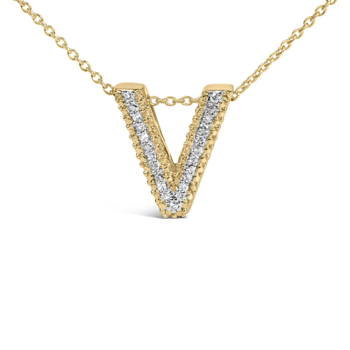Diamond Accent A-Z Initial Bubble Pendant Necklace in Yellow Gold Vermeil, photo 46