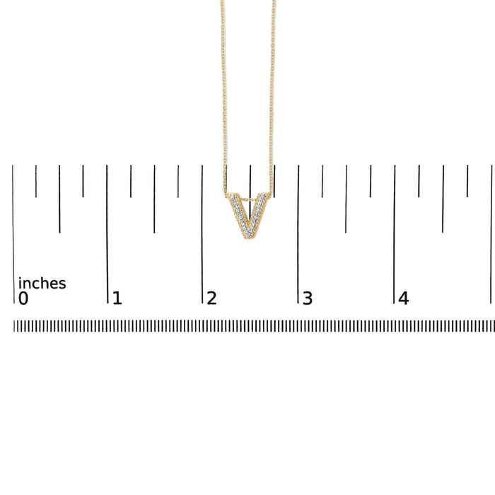 Diamond Accent A-Z Initial Bubble Pendant Necklace in Yellow Gold Vermeil