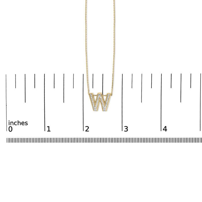 Diamond Accent A-Z Initial Bubble Pendant Necklace in Yellow Gold Vermeil