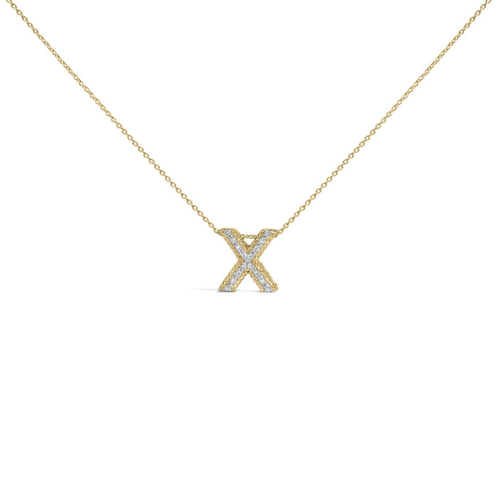 Diamond Accent A-Z Initial Bubble Pendant Necklace in Yellow Gold Vermeil, photo 18