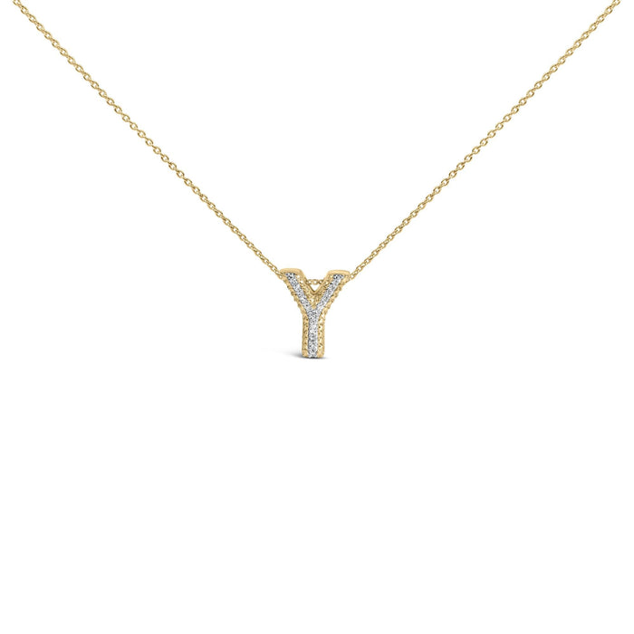 Diamond Accent A-Z Initial Bubble Pendant Necklace in Yellow Gold Vermeil, photo 17