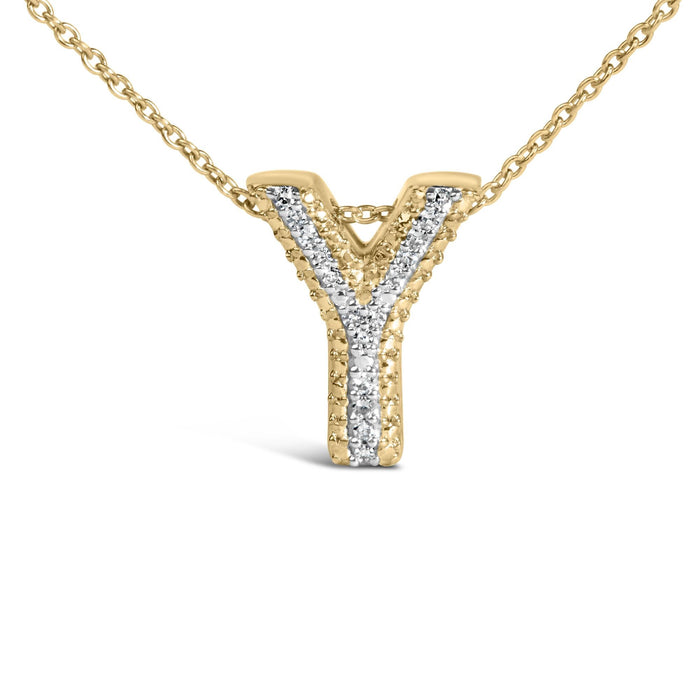 Diamond Accent A-Z Initial Bubble Pendant Necklace in Yellow Gold Vermeil, photo 43