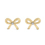 Diamond Accent Bow Earrings in Gold Vermeil, photo 1