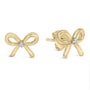 Diamond Accent Bow Earrings in Gold Vermeil, photo 2