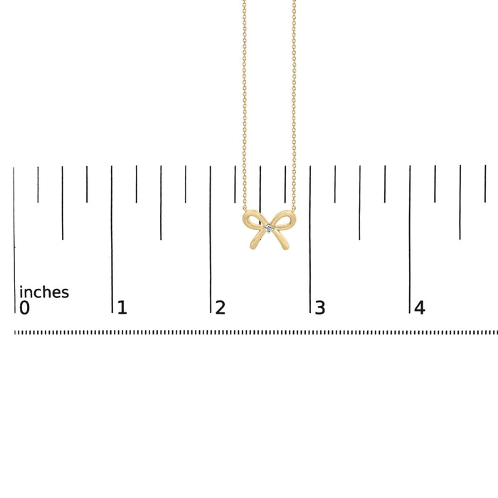 Diamond Accent Bow Tie Pendant Necklace in Gold Vermeil, photo 5