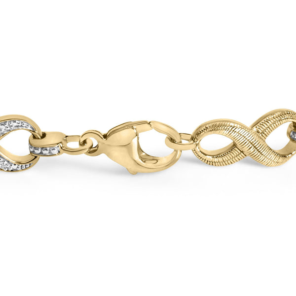1/10 Ct. T.W. Diamond Infinity Link Bracelet in Gold Vermeil, photo 2