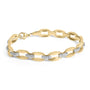 Pulsera de eslabones gruesos con diamantes de 1/10 ct. p.t. en vermeil de oro, foto 1