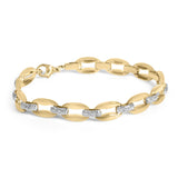 Pulsera de eslabones gruesos con diamantes de 1/10 ct. p.t. en vermeil de oro
