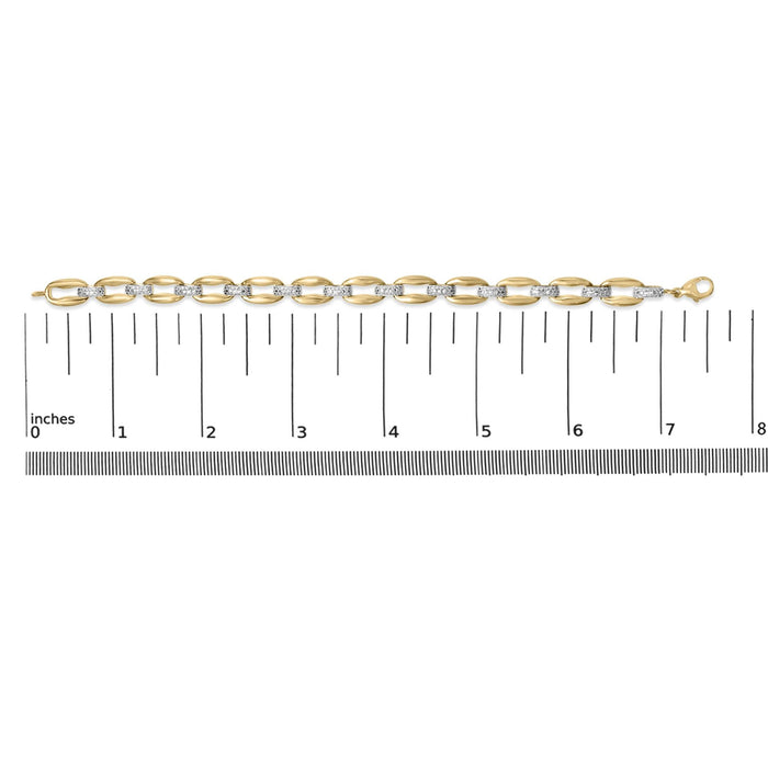 Pulsera de eslabones gruesos con diamantes de 1/10 ct. p.t. en vermeil de oro, foto 5