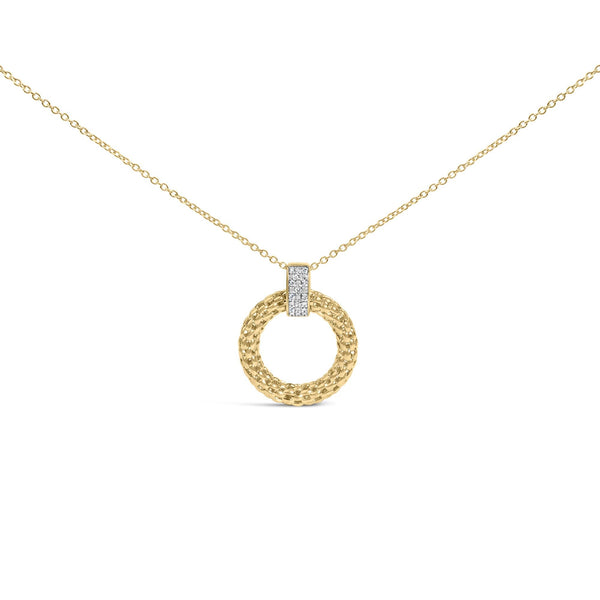 1/10 Ct. T.W. Diamond Bold Pendant Necklace in Gold Vermeil, photo 1