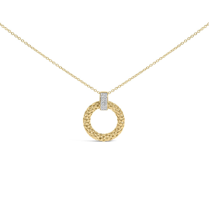 Collar con colgante grueso con diamantes de 1/10 ct. p.t. en vermeil de oro, foto 1