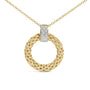 Collar con colgante grueso con diamantes de 1/10 ct. p.t. en vermeil de oro, foto 2
