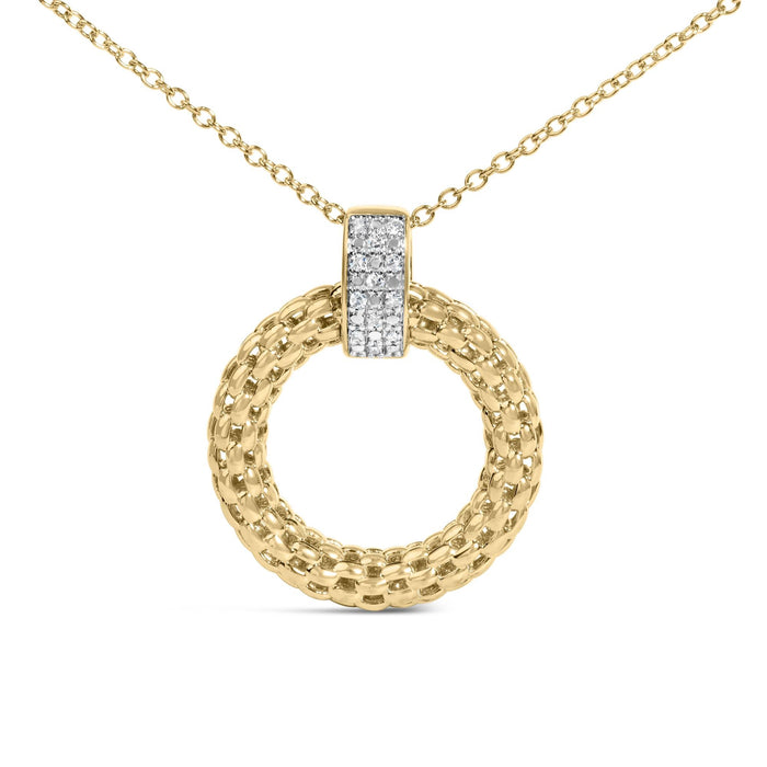 Collar con colgante grueso con diamantes de 1/10 ct. p.t. en vermeil de oro, foto 2