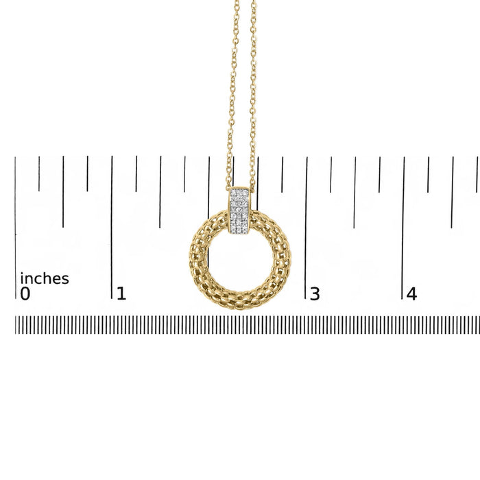 Collar con colgante grueso con diamantes de 1/10 ct. p.t. en vermeil de oro, foto 5