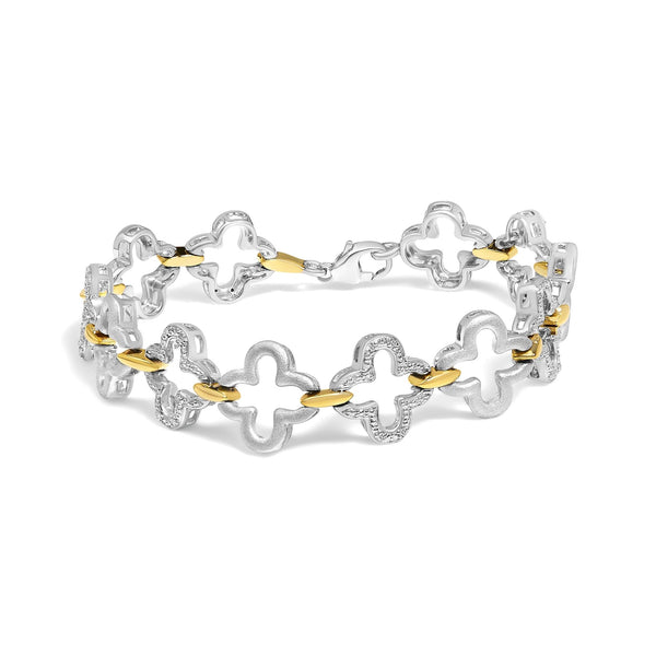 1/10 Ct. T.W. Natural Round Diamond Tennis Bracelet in Two-Tone Sterling Silver, photo 1