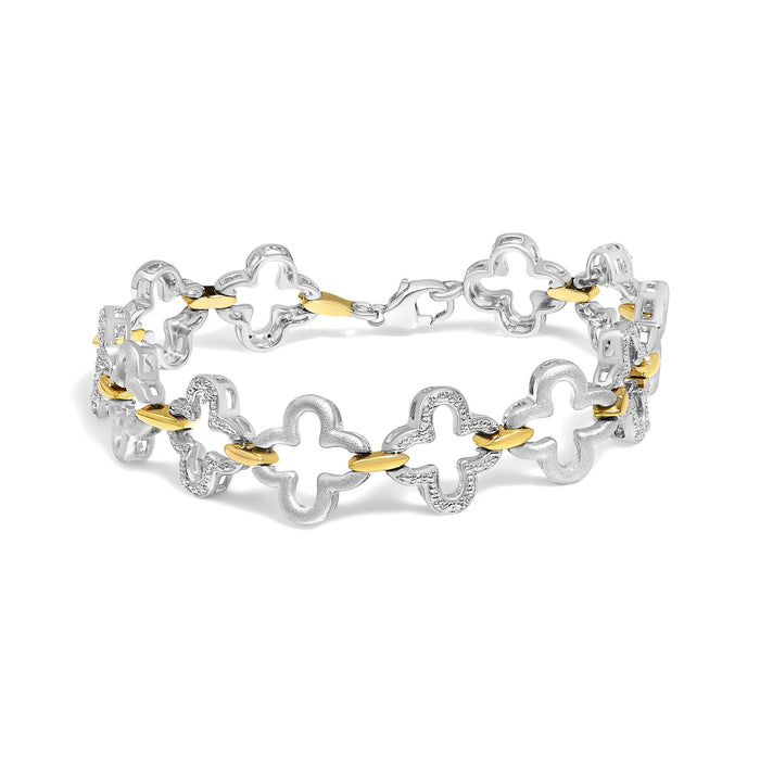 1/10 Ct. T.W. Natural Round Diamond Tennis Bracelet in Two-Tone Sterling Silver, photo 1